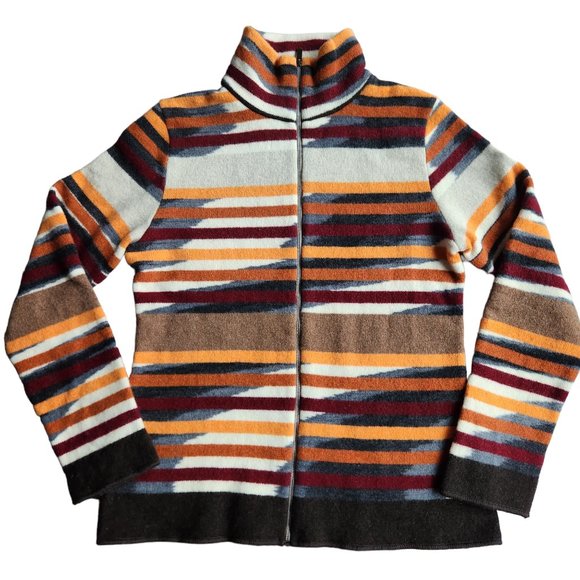Missoni Sweaters - Missoni Sport Wool Abstract Striped Multicolor Full Zip Sweater Size Small